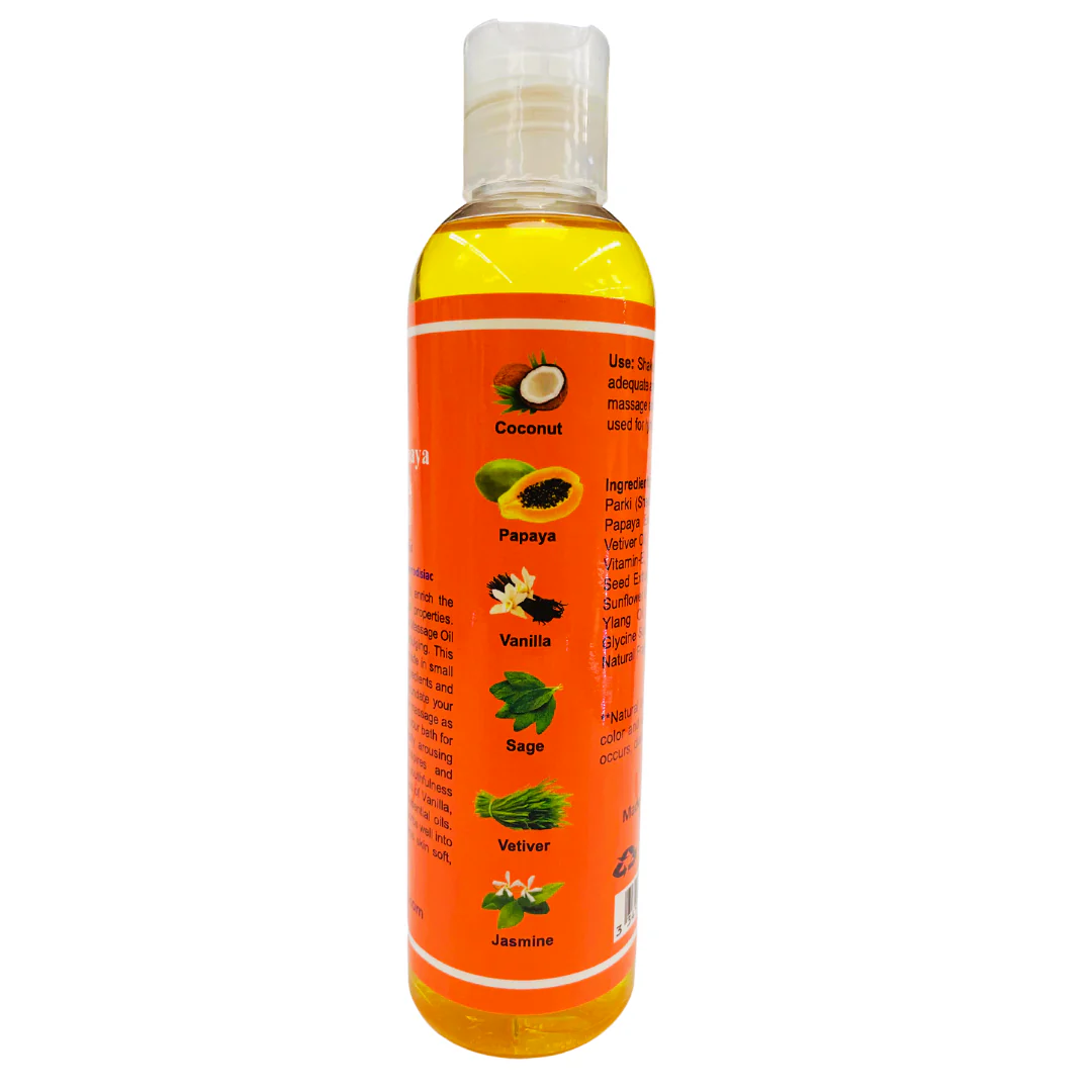 Coconut & Papaya Bath, Body & Massage Oil - Image 2